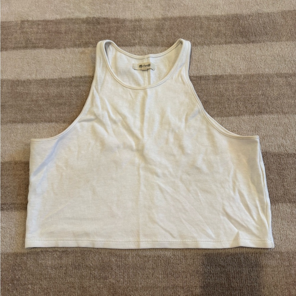 Madewell White Cropped Tank Top